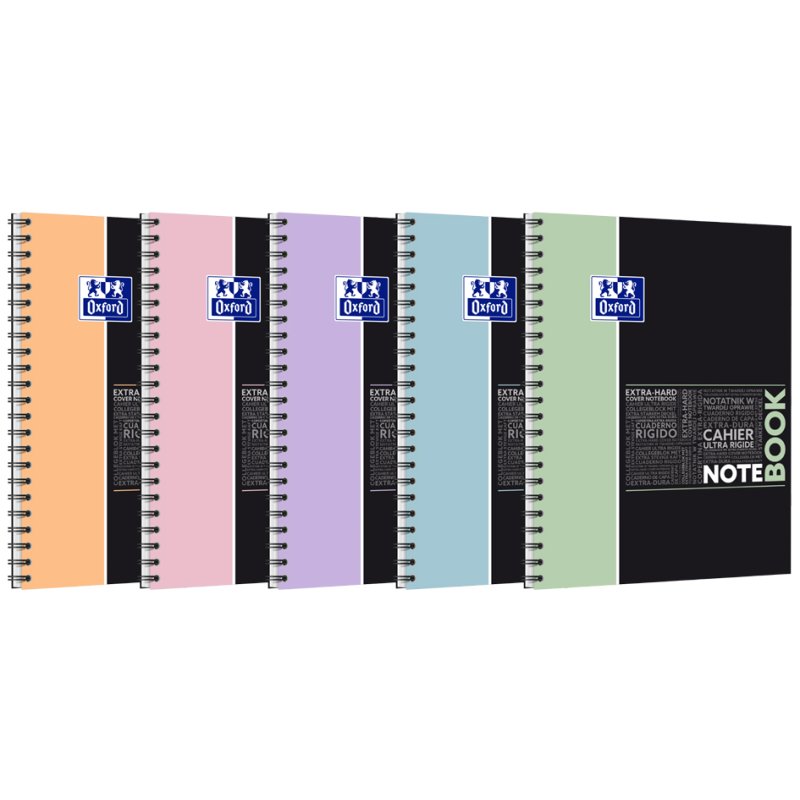 Oxford Studium bloc-notes NOTEBOOK Pastell, A4+, quadrillé, couleurs pastel, 80 feuilles
