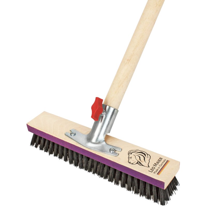 LEO MAIER schrobborstel met houten steel, 290 mm breedte, 1400 mm steel