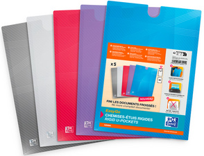 Oxford documenthoesjes A4, transparant, 0,3 mm, 5 stuks