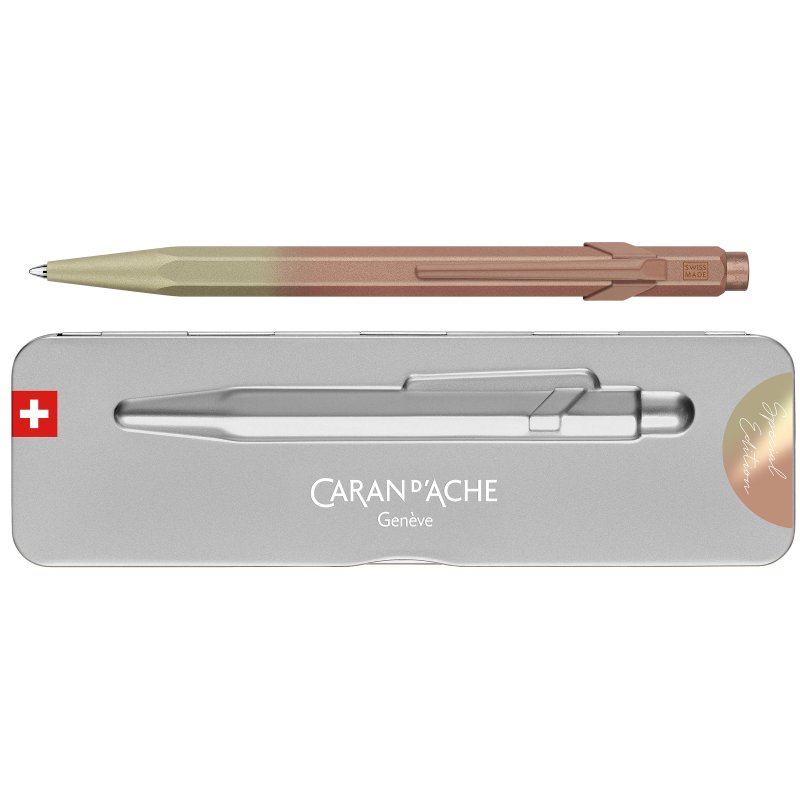 CARAN D'ACHE stylo à bille 849, bleu tempête, mécanisme à pression, aluminium