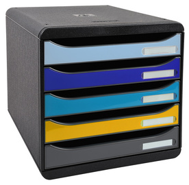 EXACOMPTA ladekast Big-Box Bee Blue, 4 laden, A4+, zwart/blauw