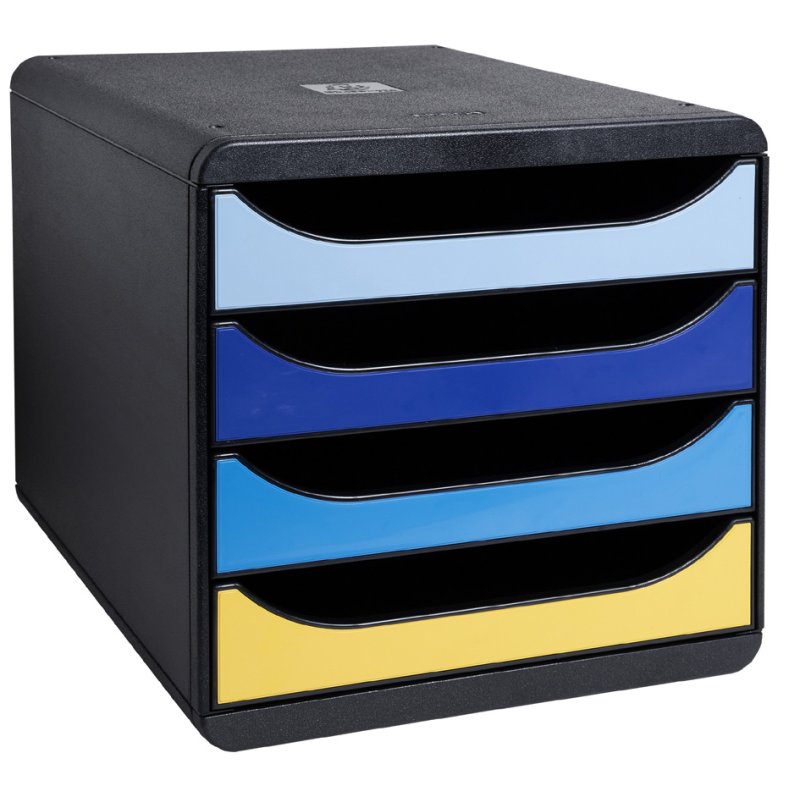 EXACOMPTA caisson BIG-BOX PLUS Bee Blue, 5 tiroirs A4+, noir/coloré
