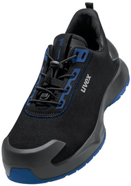 uvex 1 x-craft veiligheidsschoenen halfhoog S2, zwart/blauw, maat 41