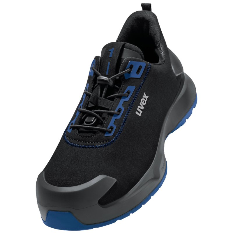 uvex 1 chaussures de sécurité basses S2, noir/bleu, taille 49