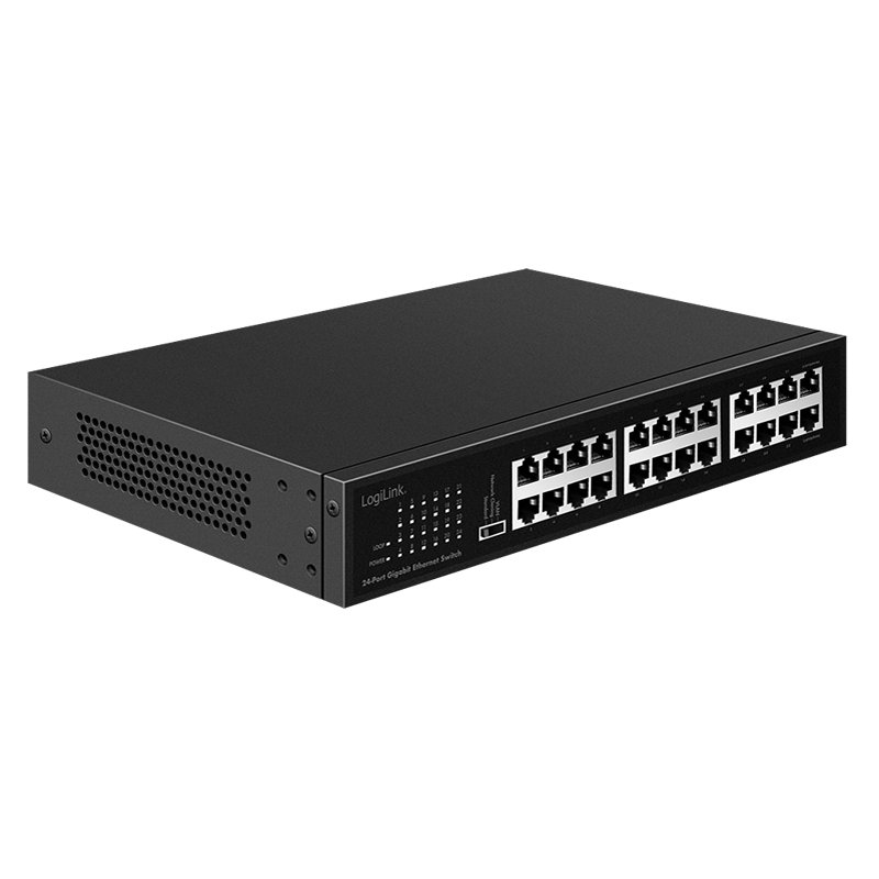 LogiLink Professional Commutateur Ethernet Gigabit, 24 ports, non managé, 19 pouces