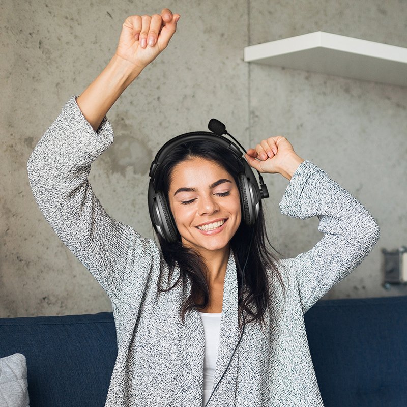 LogiLink casque audio stéréo avec contrôle, USB-A, noir