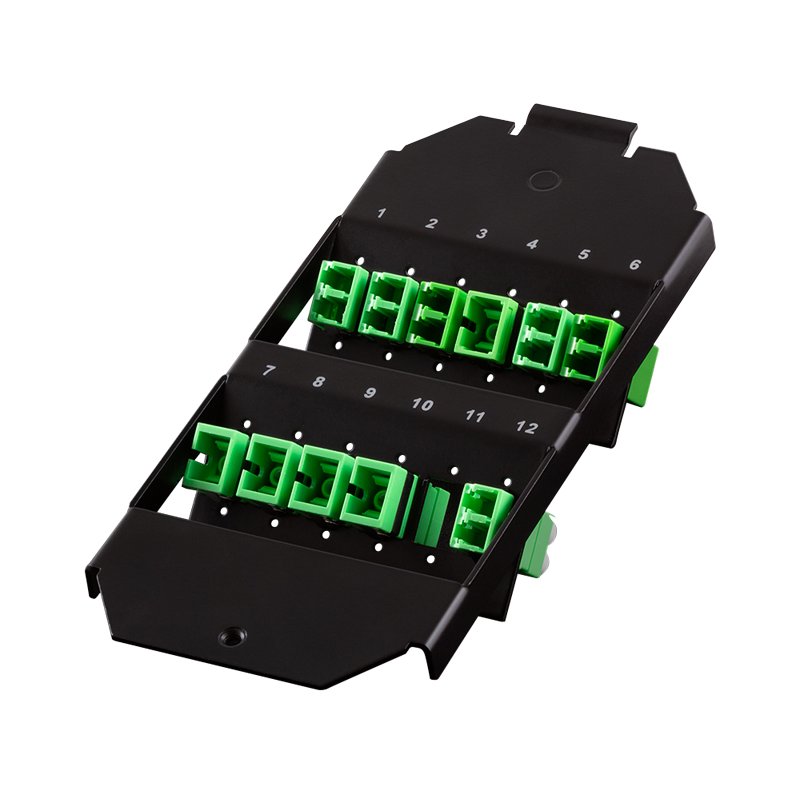 LogiLink Professional floor base holder, 12 LC-Duplex/SC-Simplex adapters, black, 75×170×23.3 mm