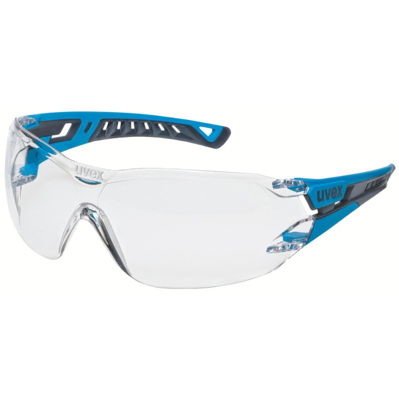 Uvex safety glasses pheos nxt, clear lenses, blue/anthracite, 25g