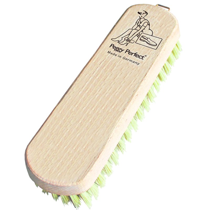 Peggy Perfect brosse à chaussures eco, manche en bois de hêtre, brosses foncées, 190 mm