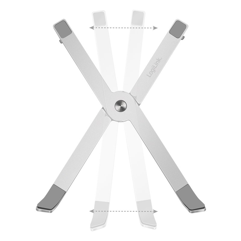 LogiLink support de tablette et ordinateur portable, pliable, argent, aluminium