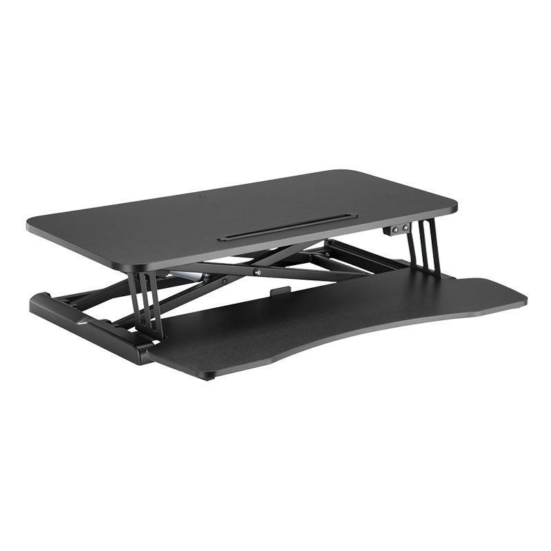 LogiLink sit-stand workstation with keyboard tray, electrically adjustable, black, 800×400 mm