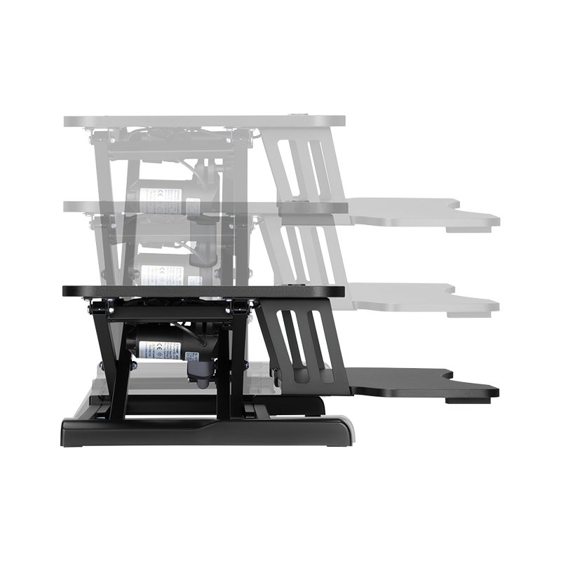 LogiLink sit-stand workstation with keyboard tray, electrically adjustable, black, 800×400 mm