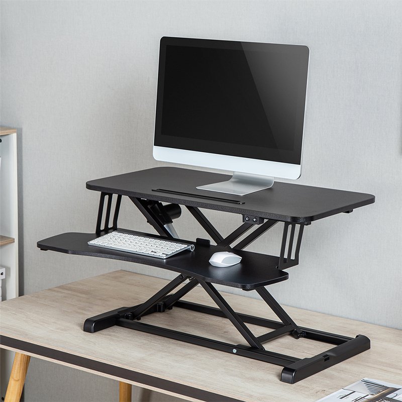 LogiLink sit-stand workstation with keyboard tray, electrically adjustable, black, 800×400 mm