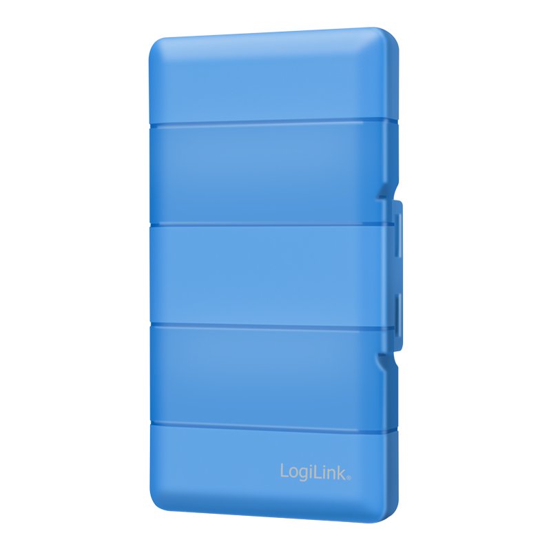 LogiLink boîte de protection pour 4x M.2 SSD, bleu, plastique, 71×124×17 mm