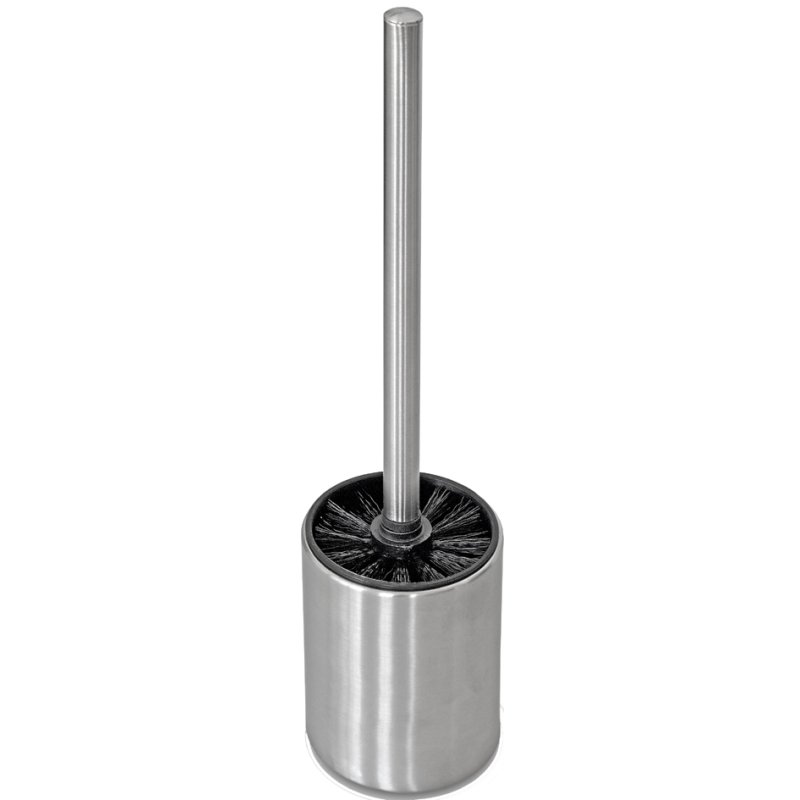 Peggy Perfect brosse de toilette avec support, noir, rond, acier inoxydable, 380 mm