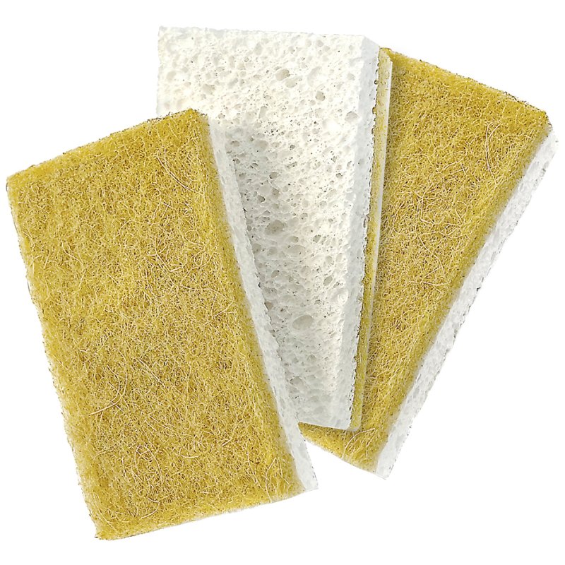 Peggy Perfect éponge nettoyante GoGreen, fibres agave naturelles, double face, 3 pièces