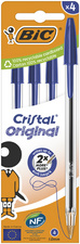 BIC balpen Cristal Original, zwart, 4 stuks