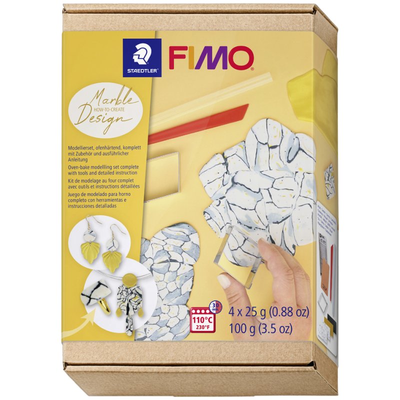 FIMO SOFT modelling clay set marble design, oven-hardening, 4×25 g