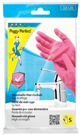 Peggy Perfect latex werkhandschoenen extra grip, roze, maat L, 1 paar
