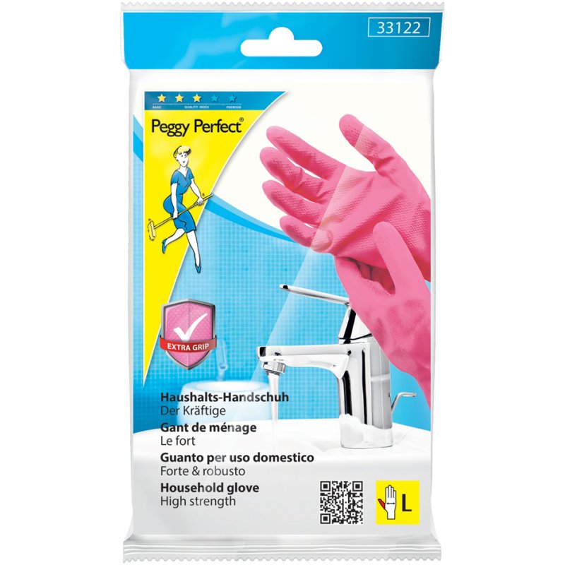 Peggy Perfect gants de travail en latex, grip renforcé, rose, taille S