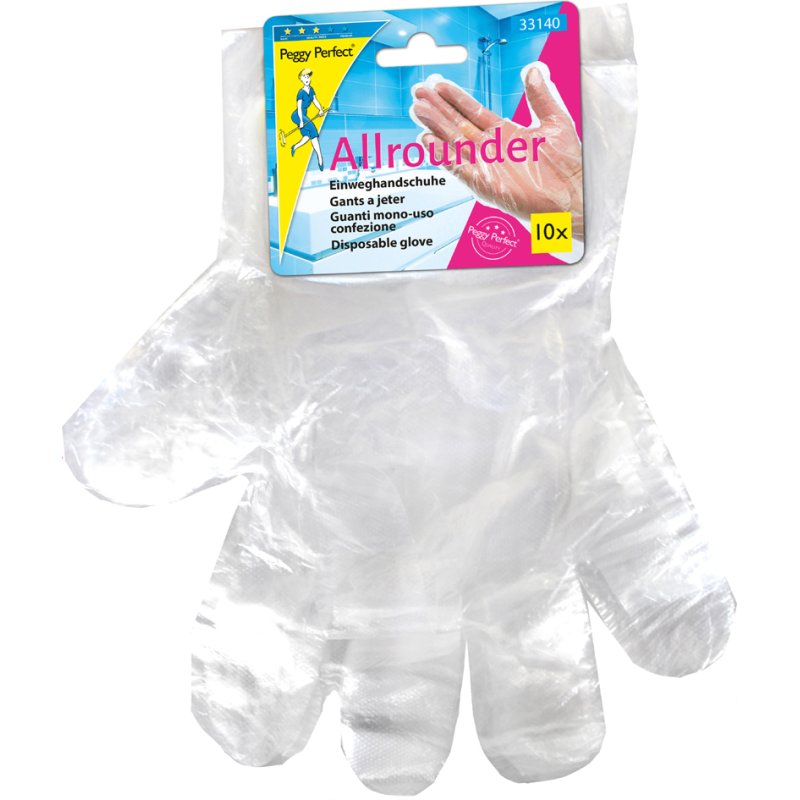 Peggy Perfect gants jetables, transparent, 10 pièces