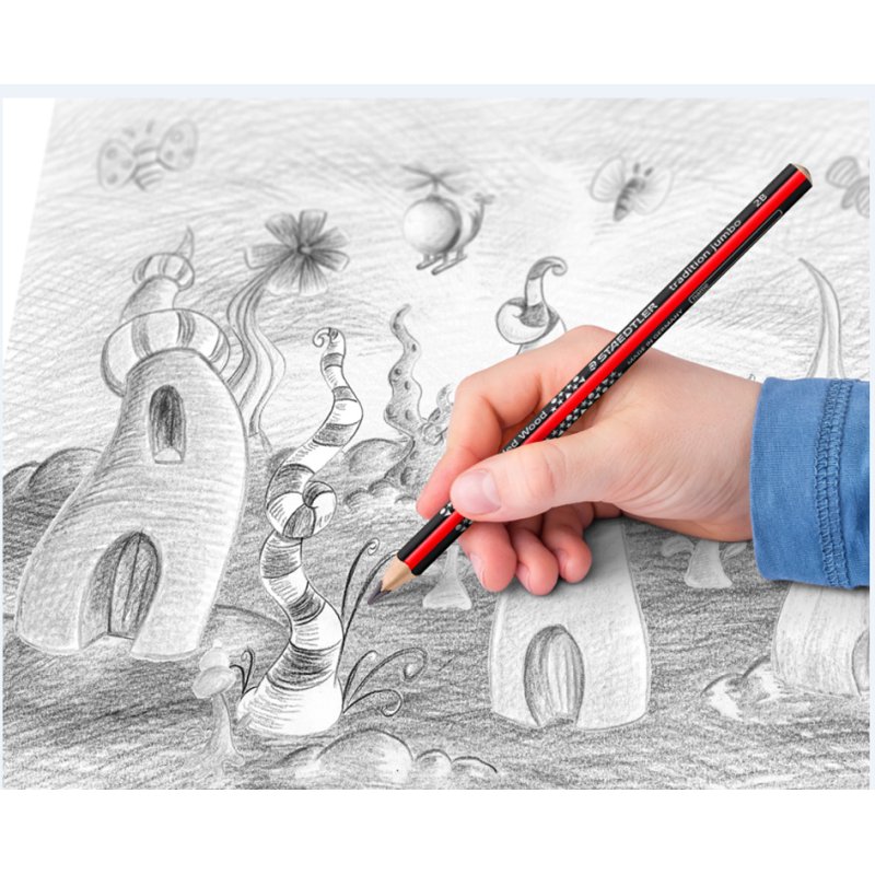STAEDTLER writing pencil jumbo triangular, 2B, 4.0 mm, 50 pieces