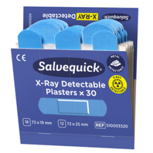 CEDERROTH Salvequick Pleister navulpakket, röntgendetecteerbaar, blauw, 180 stuks