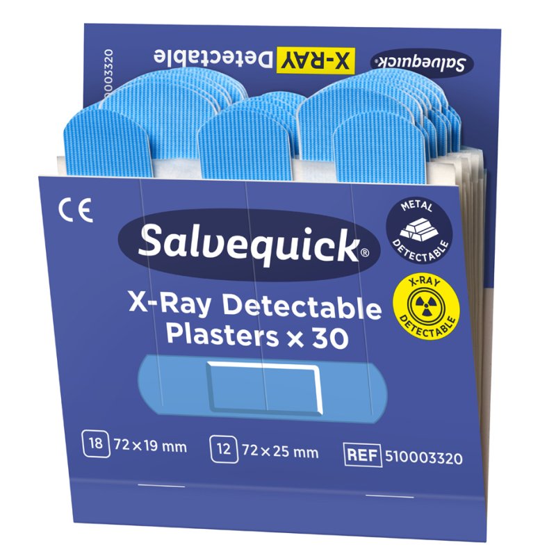 CEDERROTH Salvequick Pleister navulpakket, röntgendetecteerbaar, blauw, 180 stuks