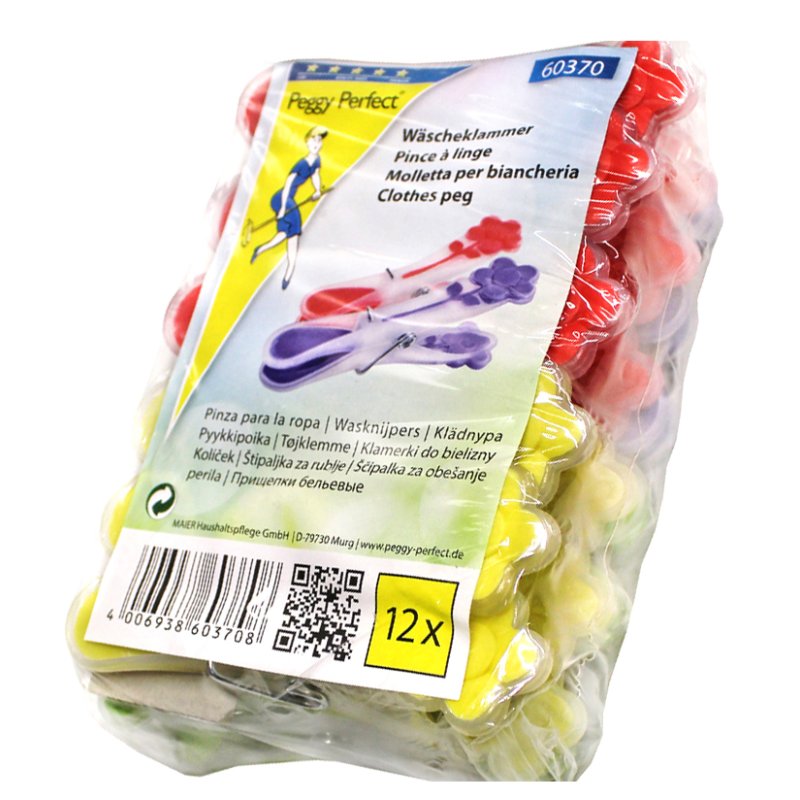 Peggy Perfect pinces à linge Sunflower, plastique, 90 mm, 12 pièces