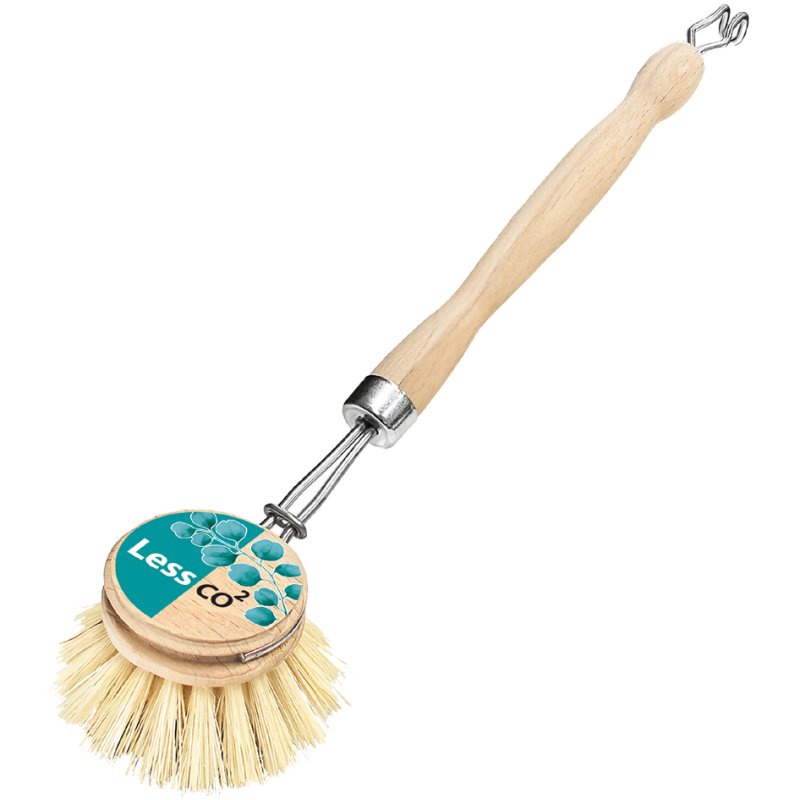 Peggy Perfect vervangborstels voor afwasborstel LessCO2, natuurlijke vezels, hout, 2 stuks