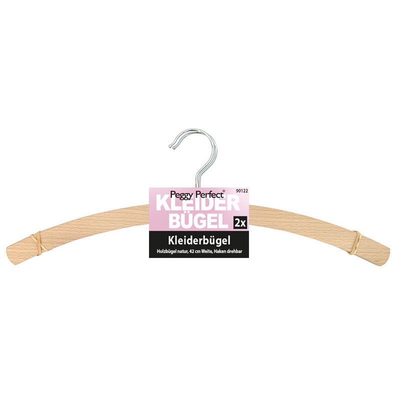 Peggy Perfect cintres en bois, sans support, naturel, 2 pièces