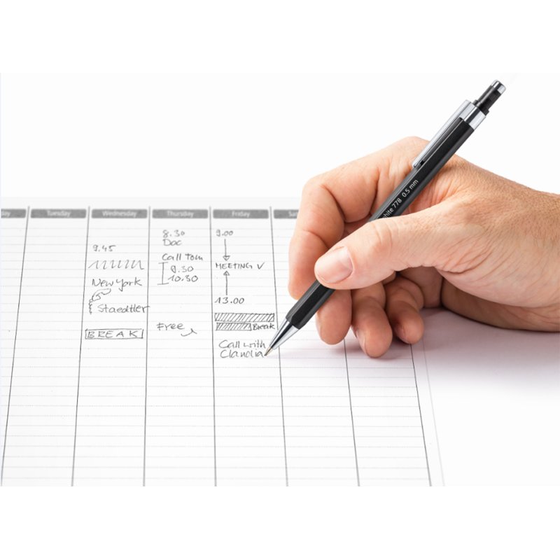 STAEDTLER porte-mine graphite 778, rechargeable, 0,5 mm, noir