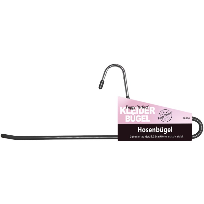 Peggy Perfect metalen kledinghangers, grijs, rubber coating, broeken en rokken, 32 cm
