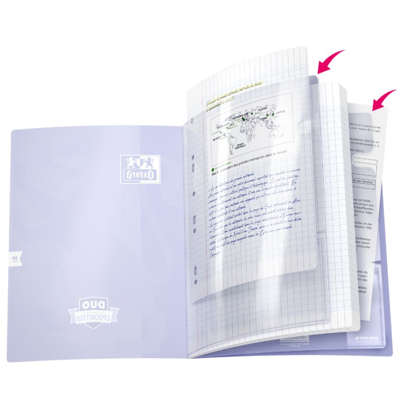 Oxford DUO writing exercise book, 240 × 320 mm, Seyès ruling, 4 pieces