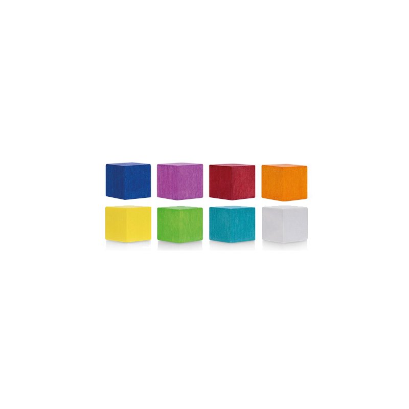 magnetoplan wooden magnets cube, coloured, 20×20×20 mm, 4 pieces