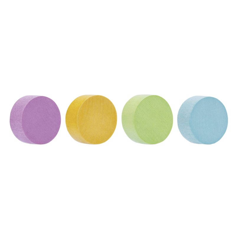 magnetoplan wooden magnets circle, coloured, 30 mm, 8 pieces