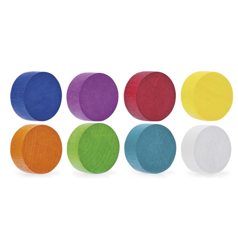 magnetoplan wooden magnets circle, coloured, 30 mm, 8 pieces