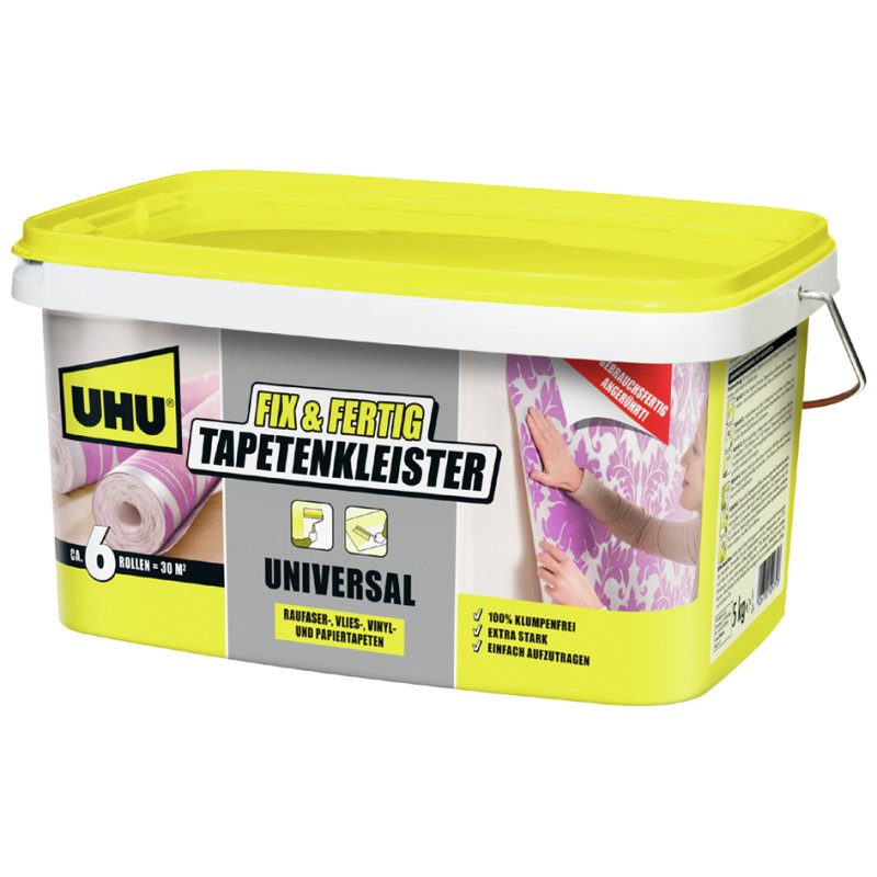 UHU colle à tapisser universelle, prête à l'emploi, blanche, 5 kg