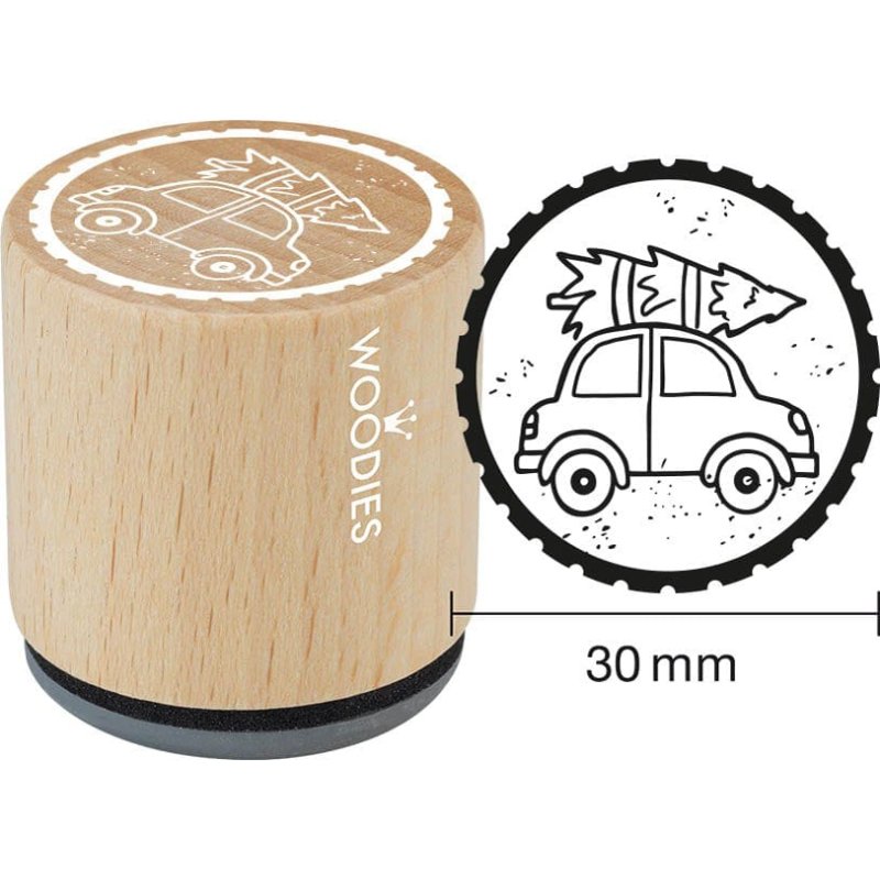 COLOP Woodies tampon Moufles, rond, noël, 34 mm