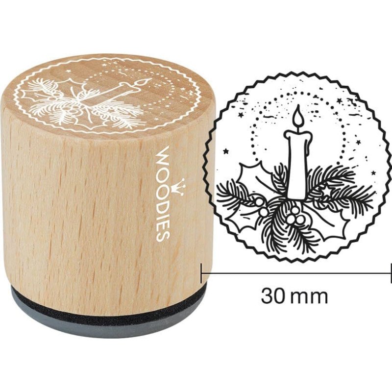 COLOP Woodies tampon Moufles, rond, noël, 34 mm