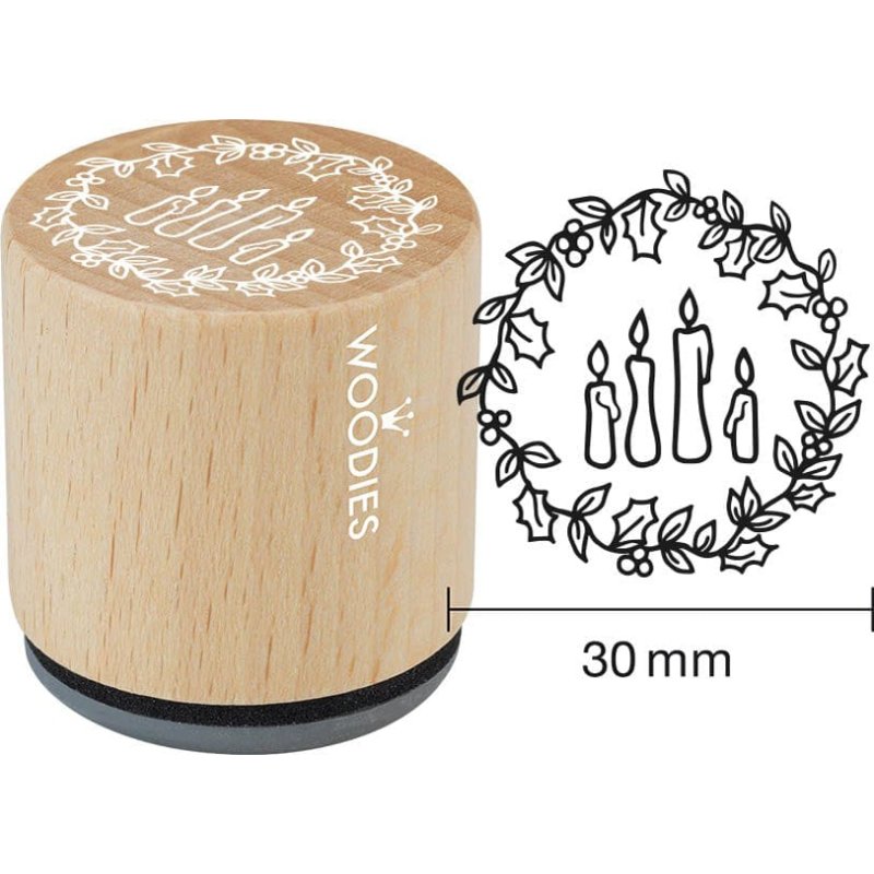 COLOP Woodies tampon Moufles, rond, noël, 34 mm