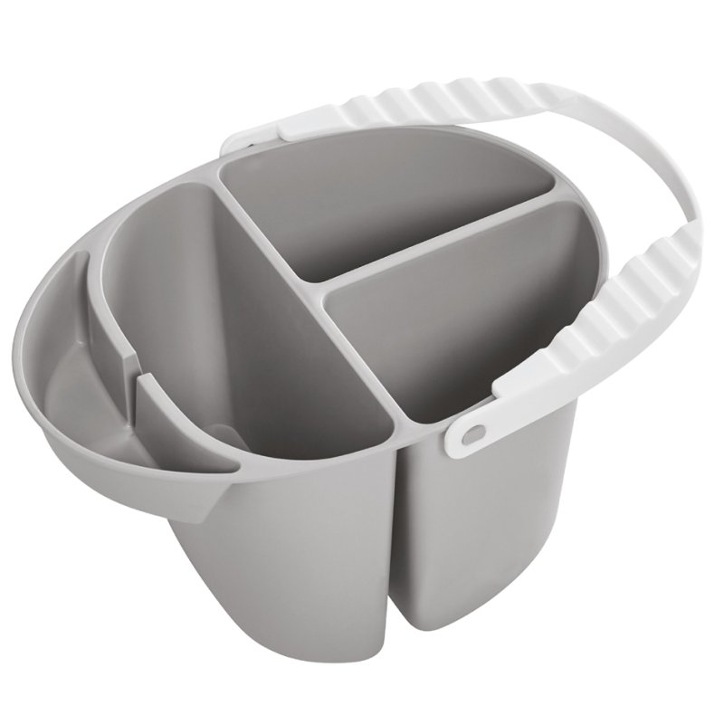 deflecto seau de peinture multifonctionnel avec support pinceau, gris, 2,3 litre