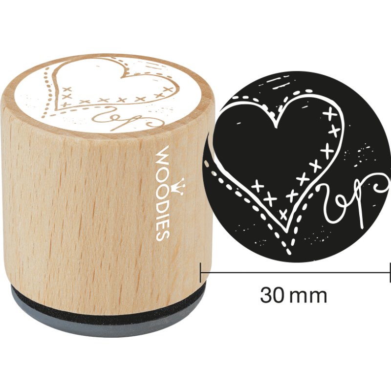 COLOP Woodies tampon en bois Handmade, motif personnalisé, 34 mm