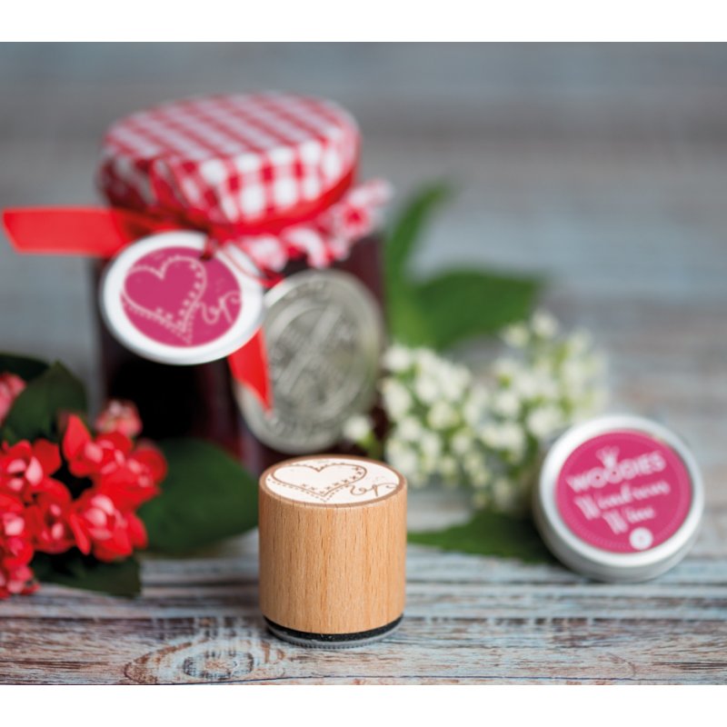 COLOP Woodies tampon en bois Handmade, motif personnalisé, 34 mm