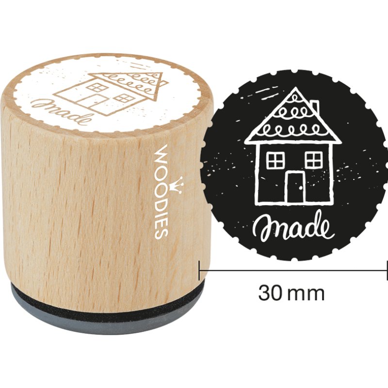 COLOP Woodies tampon en bois Handmade, motif personnalisé, 34 mm
