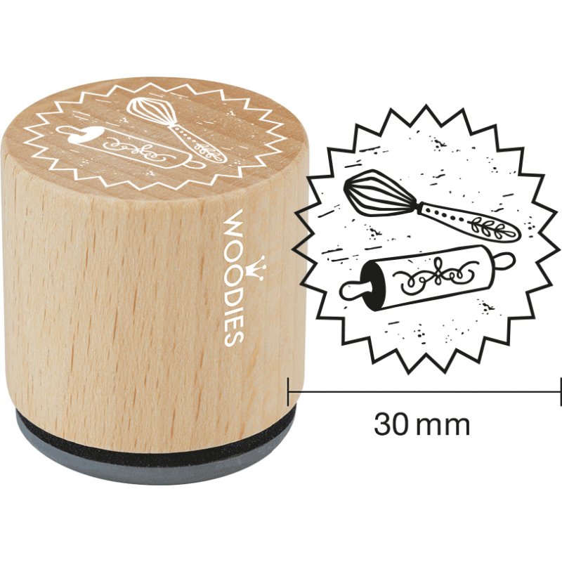 COLOP Woodies tampon en bois Handmade, motif personnalisé, 34 mm