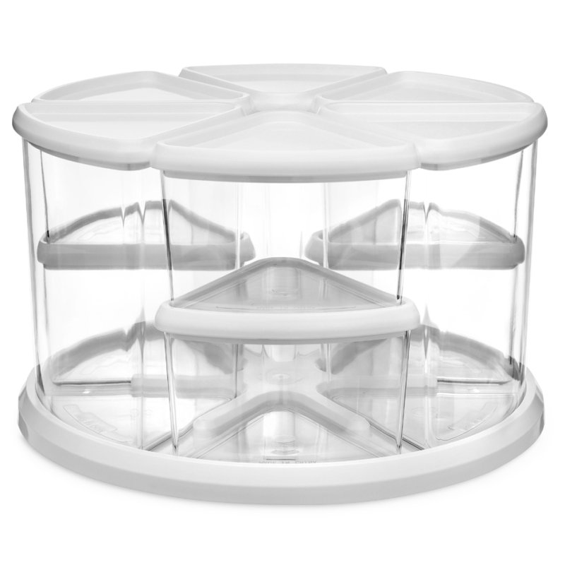 deflecto draaibare organizer transparant/wit, 360° draaibaar, 9 uitneembare boxen