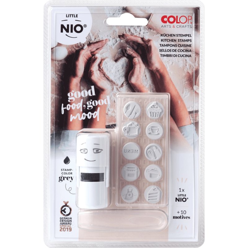 COLOP kit tampon Little NIO cuisine, auto-encreur, gris