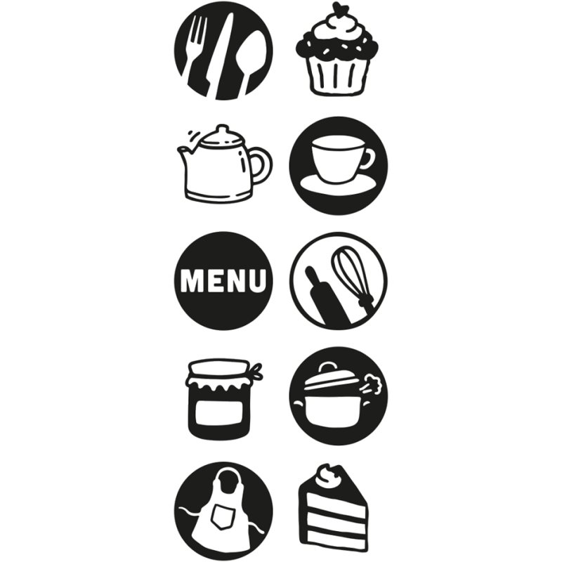 COLOP stamp set Little NIO kitchen, self-inking, grey