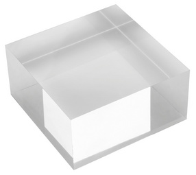 Deflecto acryl presentatieblok, transparant, 75×75×25 mm